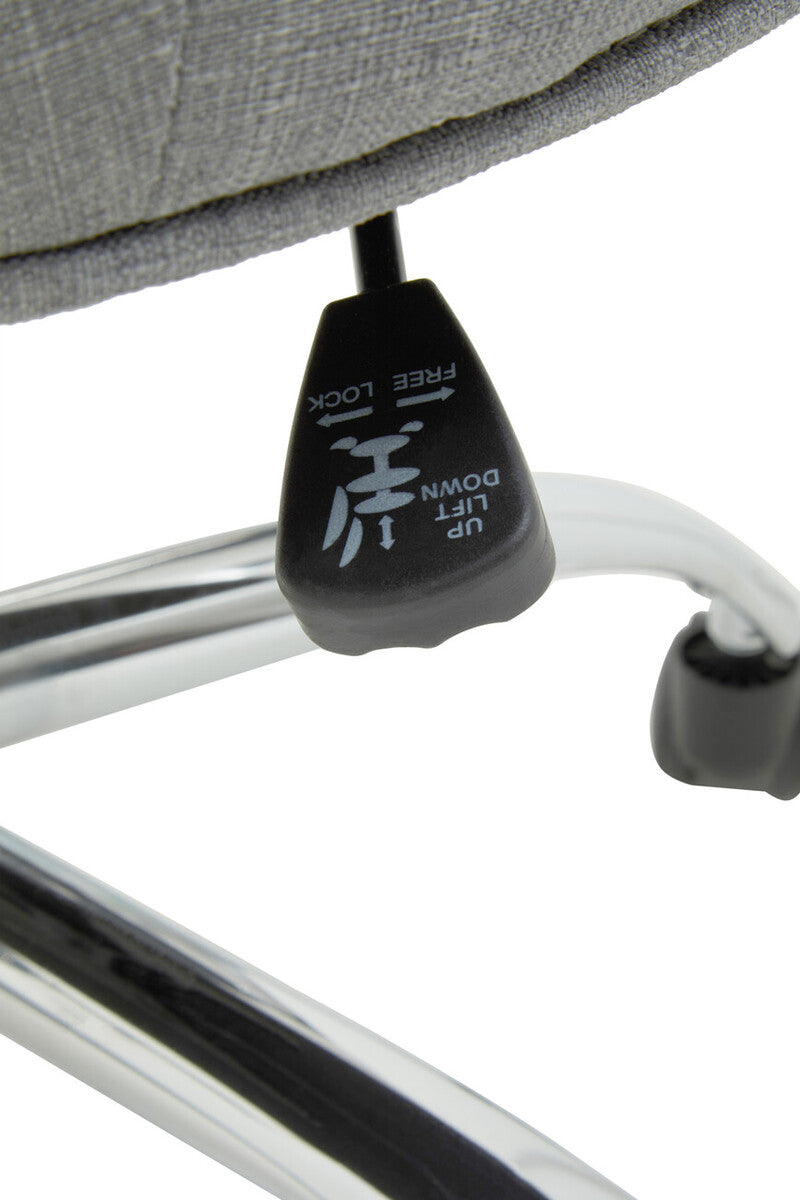 Orsina Anita Home Office Chair – Grey Fabric Swivel with Chrome Base