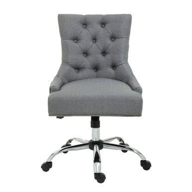 Orsina Anita Home Office Chair – Grey Fabric Swivel with Chrome Base