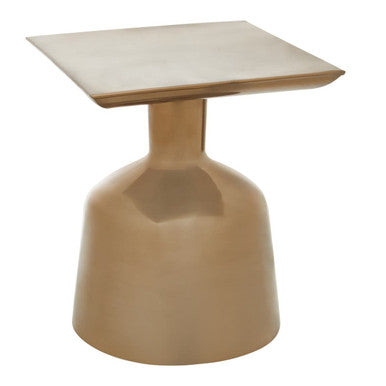 Orsina Pazo Gold Side Table – Modern Iron Accent Table with Round Base