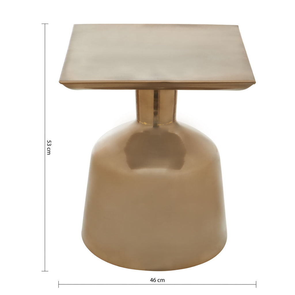 Orsina Pazo Gold Side Table – Modern Iron Accent Table with Round Base