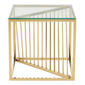 Orsina Amella Gold Glass End Table – Square Tempered Side Table