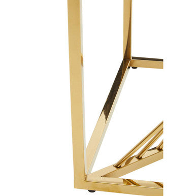Orsina Amella Gold Glass End Table – Square Tempered Side Table