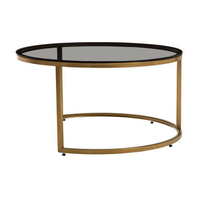 Orsina Alana Nesting Coffee Tables | Black Glass & Brushed Gold
