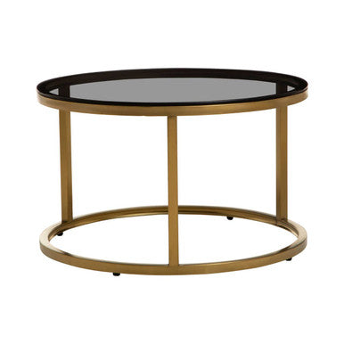 Orsina Alana Nesting Coffee Tables | Black Glass & Brushed Gold