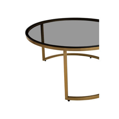 Orsina Alana Nesting Coffee Tables | Black Glass & Brushed Gold