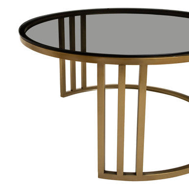 Orsina Alana Nesting Coffee Tables | Round Tinted Glass & Brushed Gold