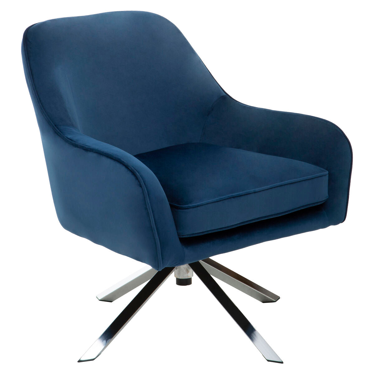 Orsina Avery Midnight Blue Velvet Swivel Chair – Modern Accent Seating