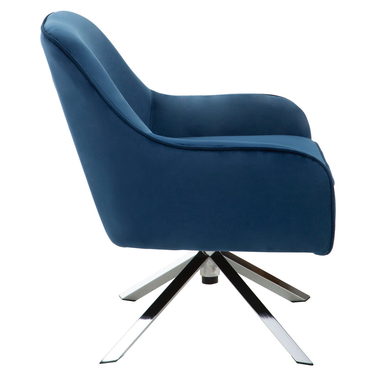 Orsina Avery Midnight Blue Velvet Swivel Chair – Modern Accent Seating