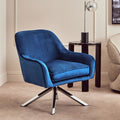 Orsina Avery Midnight Blue Velvet Swivel Chair – Modern Accent Seating