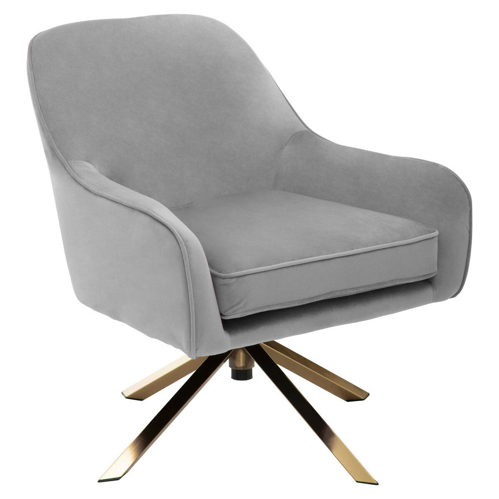Orsina Avery Grey Velvet Swivel Chair | Modern Upholstered Accent Chair