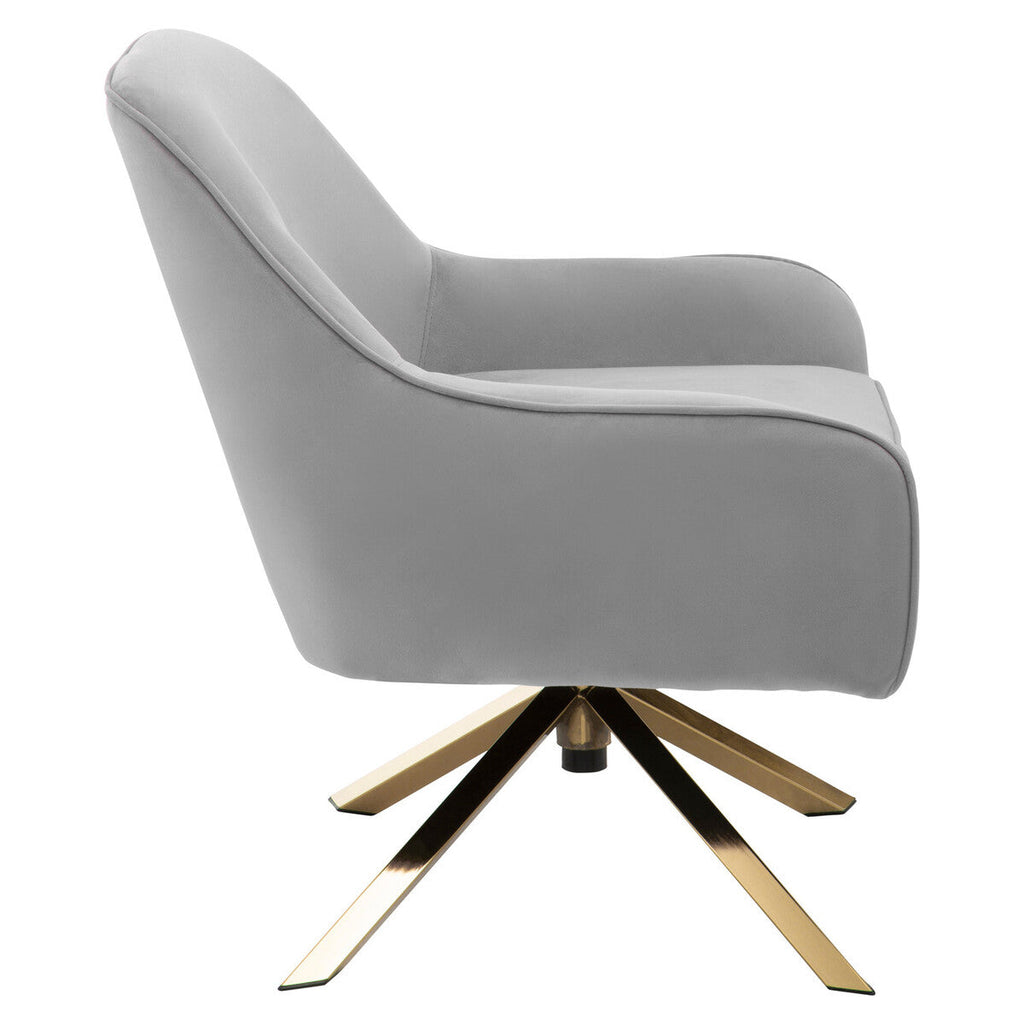 Orsina Avery Grey Velvet Swivel Chair | Modern Upholstered Accent Chair