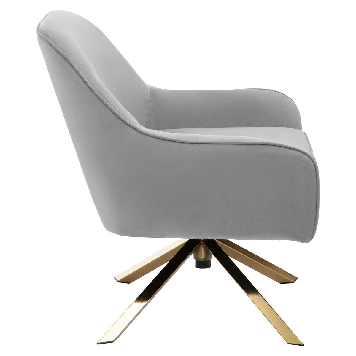 Orsina Avery Grey Velvet Swivel Chair | Modern Upholstered Accent Chair