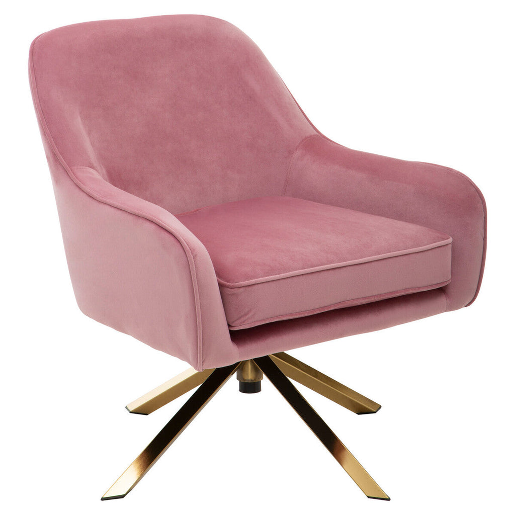 Orsina Avery Pink Velvet Swivel Chair | Modern Upholstered Accent Seat