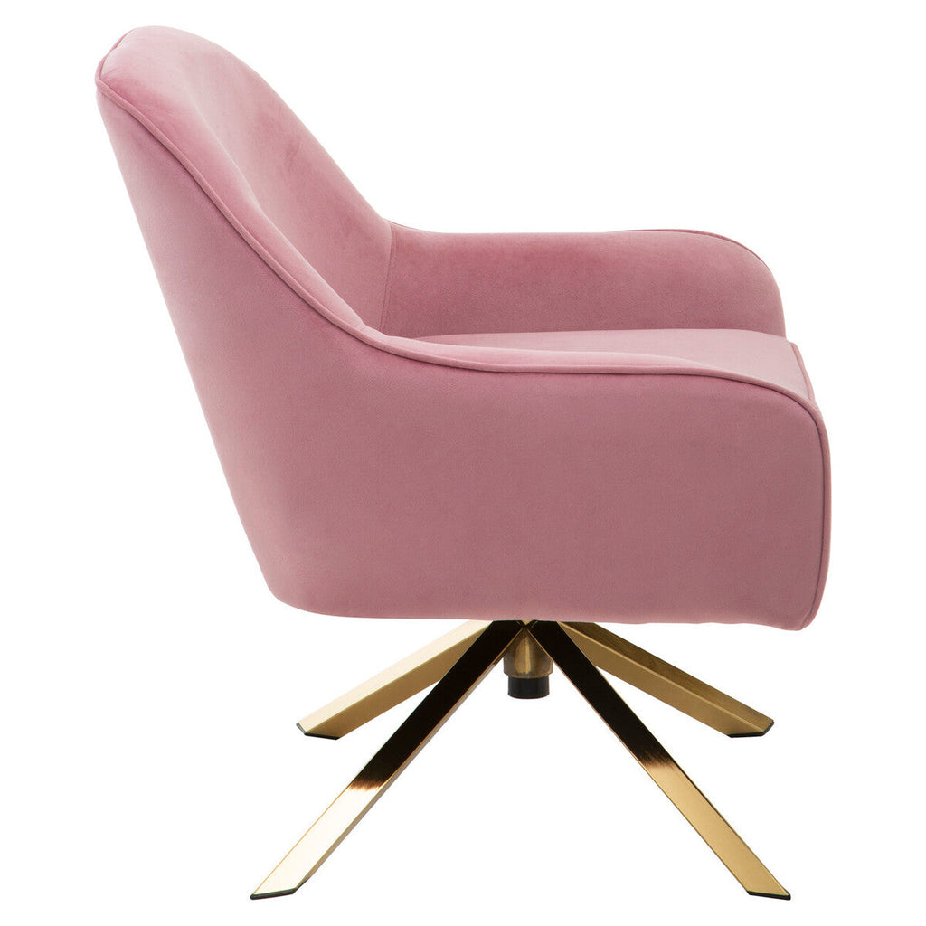 Orsina Avery Pink Velvet Swivel Chair | Modern Upholstered Accent Seat