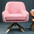 Orsina Avery Pink Velvet Swivel Chair | Modern Upholstered Accent Seat