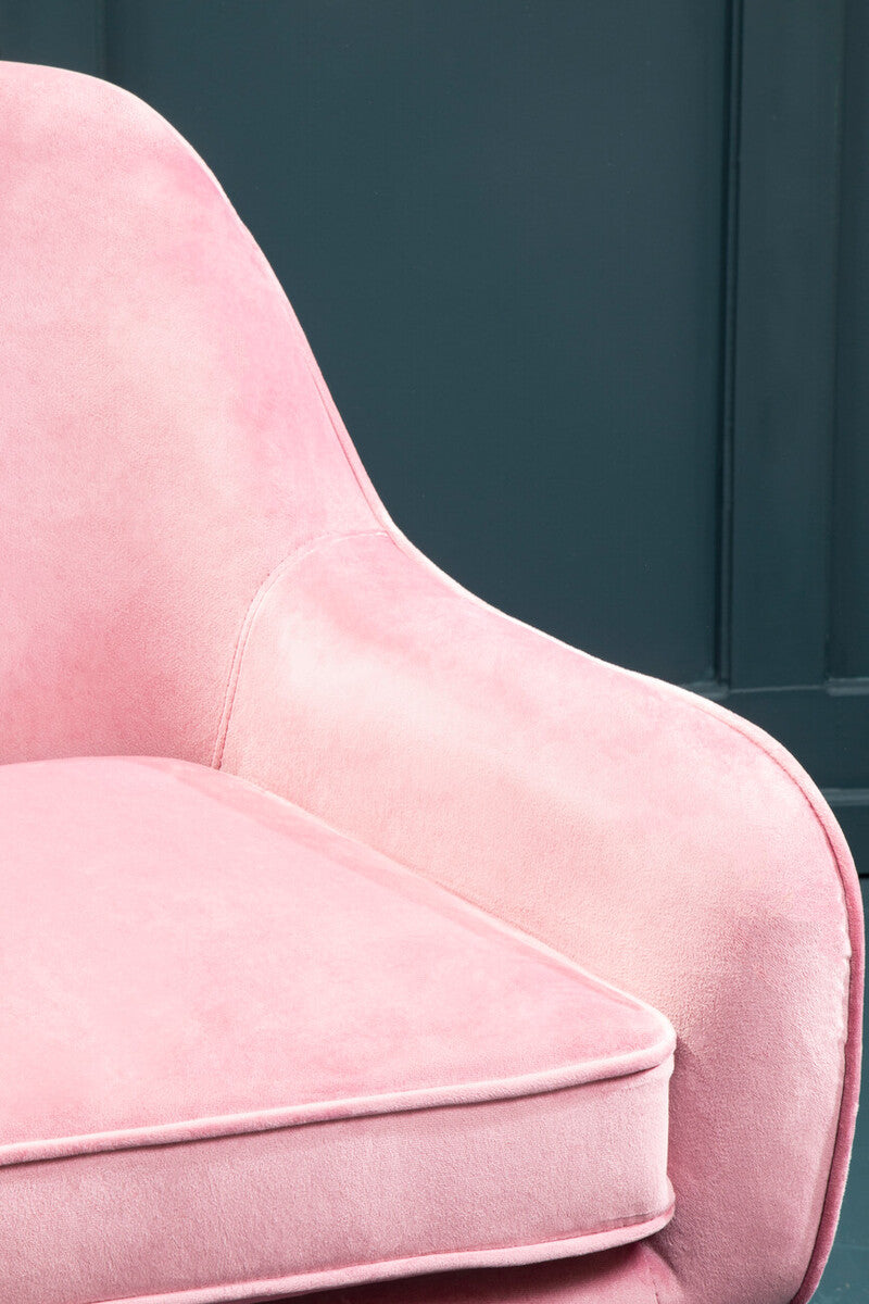 Orsina Avery Pink Velvet Swivel Chair | Modern Upholstered Accent Seat