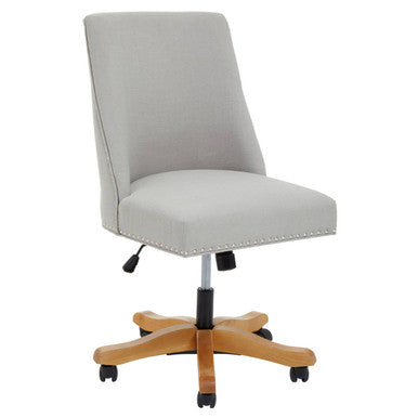 Orsina Washington Swivel Home Office Chair – Natural Fabric & Wood