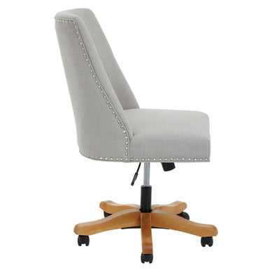 Orsina Washington Swivel Home Office Chair – Natural Fabric & Wood