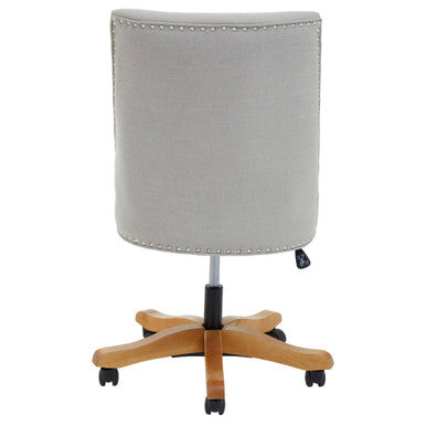 Orsina Washington Swivel Home Office Chair – Natural Fabric & Wood