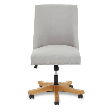 Orsina Washington Swivel Home Office Chair – Natural Fabric & Wood