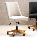 Orsina Washington Swivel Home Office Chair – Natural Fabric & Wood