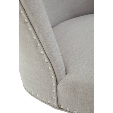 Orsina Washington Swivel Home Office Chair – Natural Fabric & Wood
