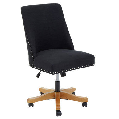Orsina Washington Home Office Chair – Black Upholstered Swivel Seat
