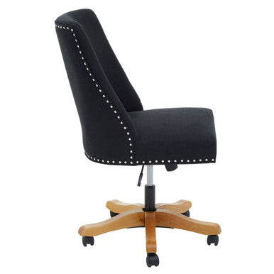 Orsina Washington Home Office Chair – Black Upholstered Swivel Seat