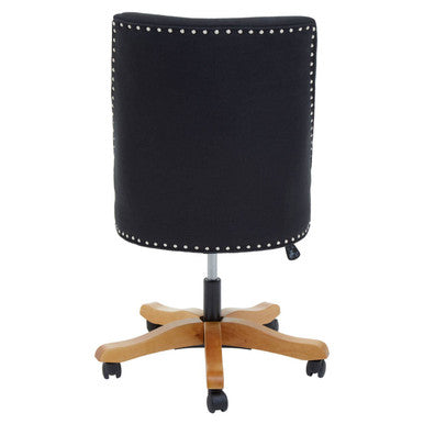 Orsina Washington Home Office Chair – Black Upholstered Swivel Seat