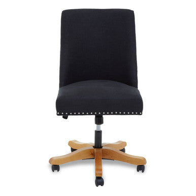 Orsina Washington Home Office Chair – Black Upholstered Swivel Seat