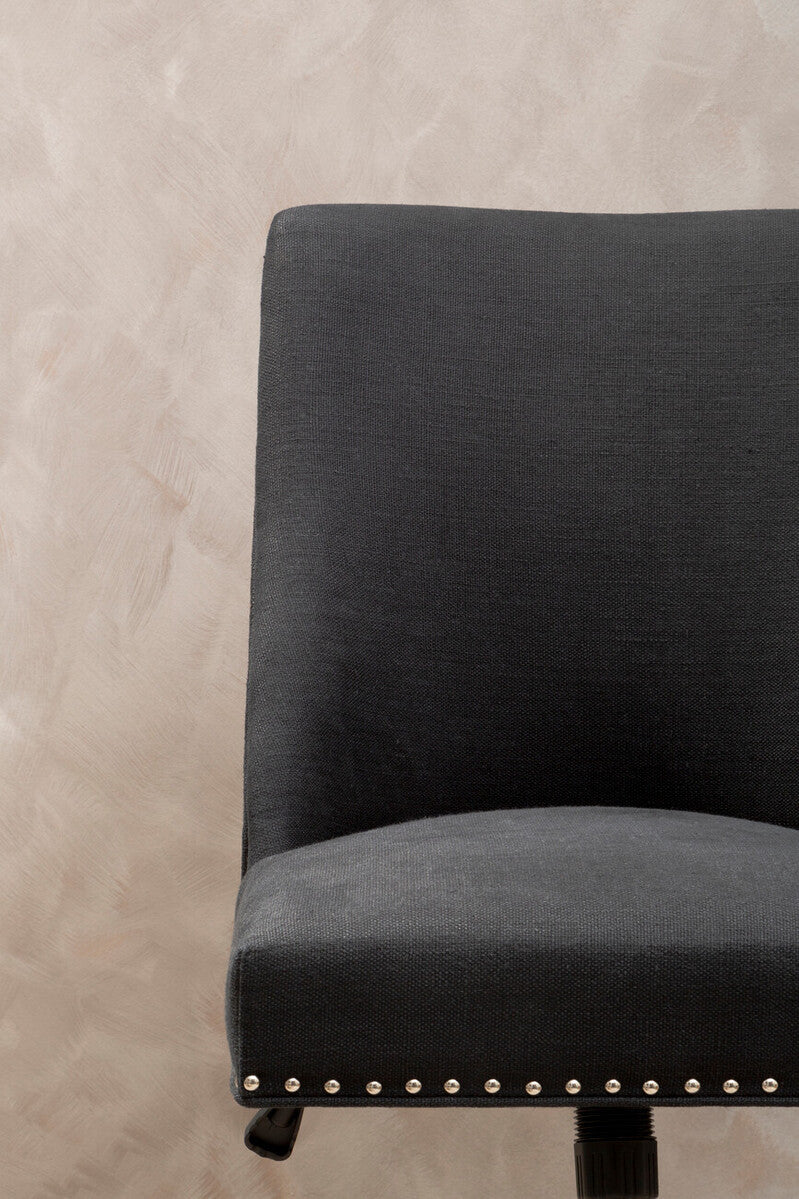 Orsina Washington Home Office Chair – Black Upholstered Swivel Seat