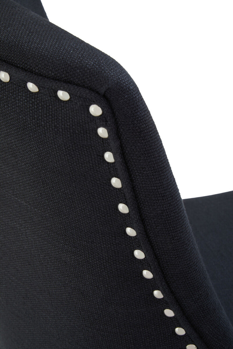 Orsina Washington Home Office Chair – Black Upholstered Swivel Seat