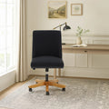 Orsina Washington Home Office Chair – Black Upholstered Swivel Seat