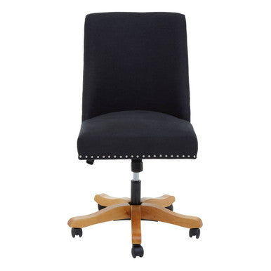 Orsina Washington Home Office Chair – Black Upholstered Swivel Seat