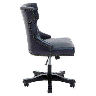 Orsina Walson Black Leather Effect Home Office Chair | Diamond Tufted