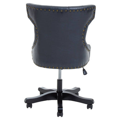 Orsina Walson Black Leather Effect Home Office Chair | Diamond Tufted