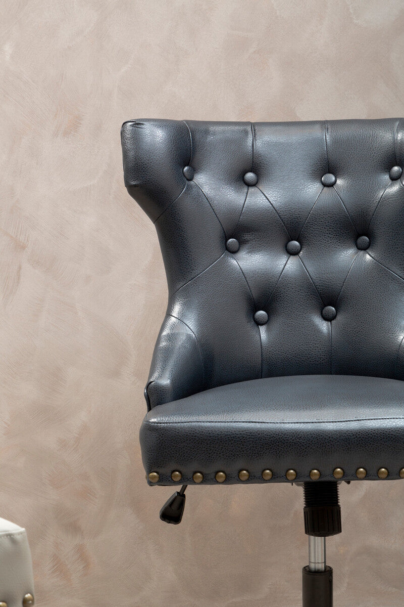 Orsina Walson Black Leather Effect Home Office Chair | Diamond Tufted