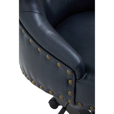 Orsina Walson Black Leather Effect Home Office Chair | Diamond Tufted