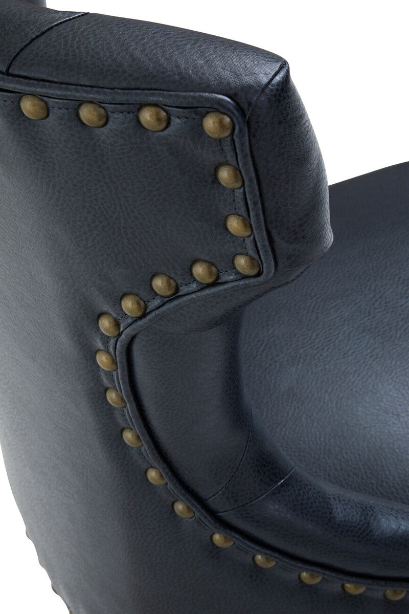 Orsina Walson Black Leather Effect Home Office Chair | Diamond Tufted