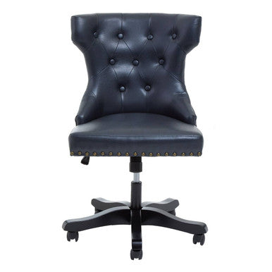 Orsina Walson Black Leather Effect Home Office Chair | Diamond Tufted