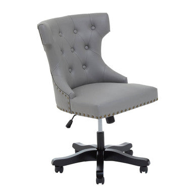 Orsina Walson Home Office Chair – Grey Leather Effect Quilted Seat