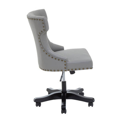 Orsina Walson Home Office Chair – Grey Leather Effect Quilted Seat