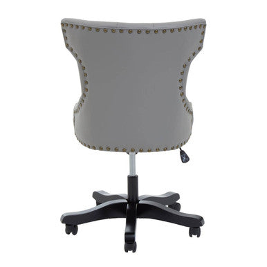 Orsina Walson Home Office Chair – Grey Leather Effect Quilted Seat