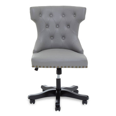 Orsina Walson Home Office Chair – Grey Leather Effect Quilted Seat