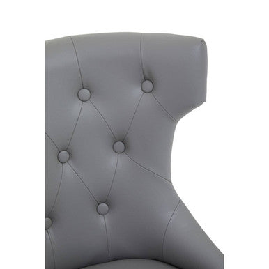 Orsina Walson Home Office Chair – Grey Leather Effect Quilted Seat