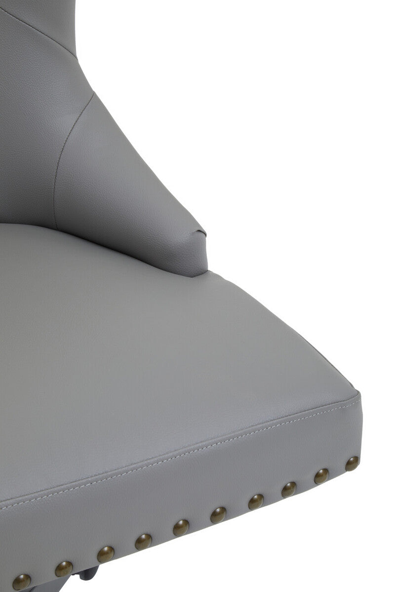 Orsina Walson Home Office Chair – Grey Leather Effect Quilted Seat