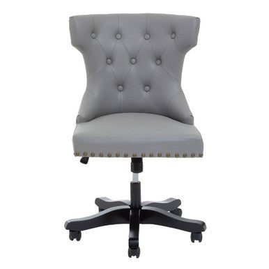 Orsina Walson Home Office Chair – Grey Leather Effect Quilted Seat