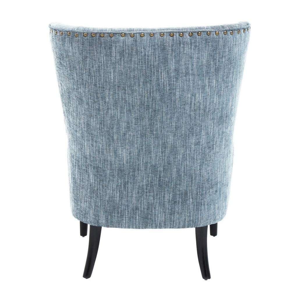 Orsina Welham Wingback Lounge Chair – Blue-Grey Mid-Century Armchair