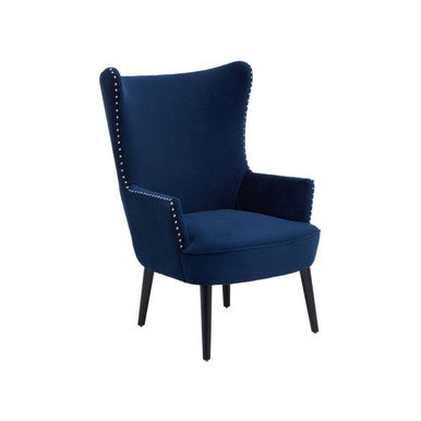 Orsina Wexley Wingback Lounge Chair – Blue Mid-Century Accent Chair