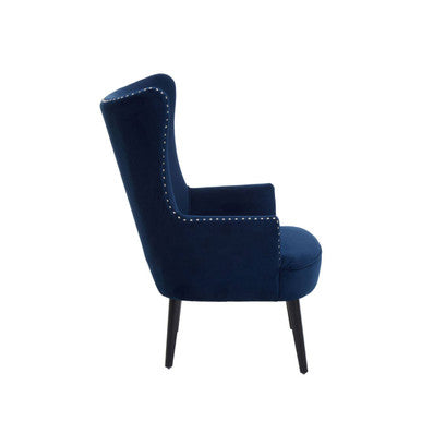 Orsina Wexley Wingback Lounge Chair – Blue Mid-Century Accent Chair